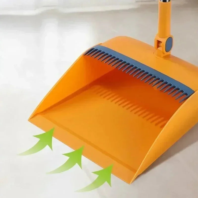 Cozinha vassoura pá combinação rotativa kit de vassoura de haste longa conjunto de duas peças de vassoura doméstica antiaderente cabelo multi-função