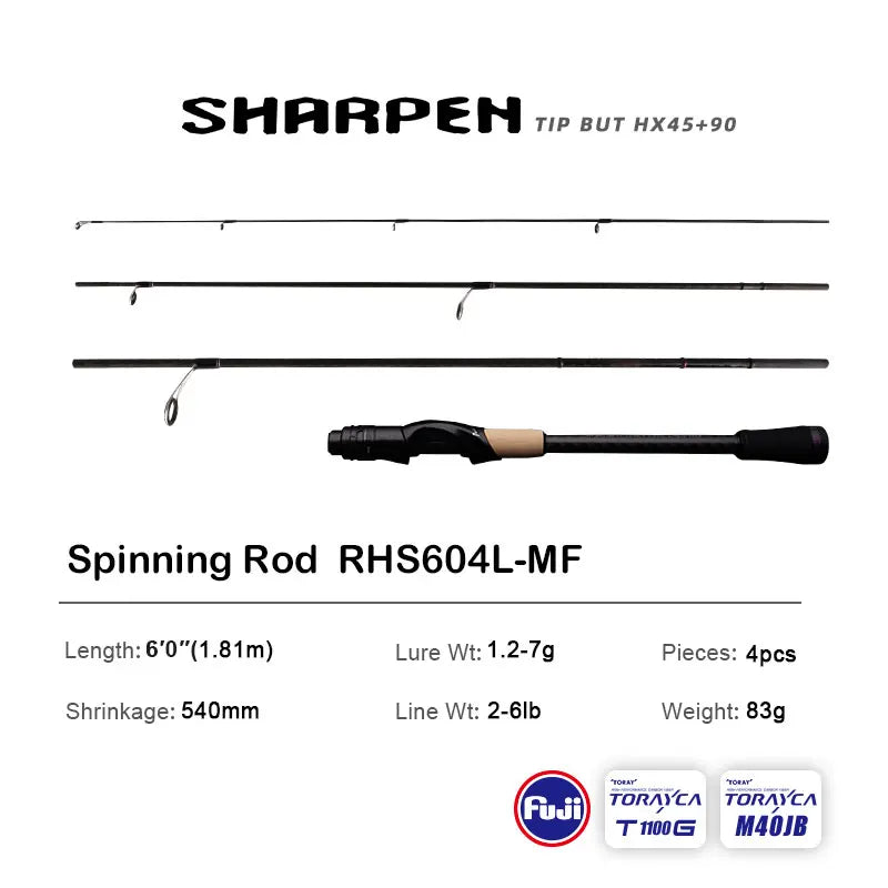 Purelure sharp viagem isca macia longa fiação e fundição xf/mf ação hastes fuji componentes baixo pique vara de pesca carretel