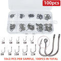 Novo 100/200/300 peças/caixa isca de pesca de carpa de aço carbono de alta qualidade anzol afiado 10 tamanhos disponíveis