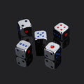 5 pçs/1 conjunto criativo dados de metal dourado/prata engraçado jogo dados com pontos coloridos jogo de tabuleiro acessorios 13mm