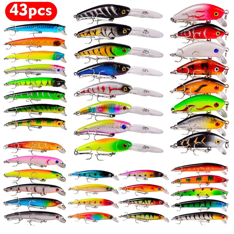 Conjunto de isca de pesca isca dura mini minnow flutuante balanço crankbait louco wobblers artificial biônico manivela iscas