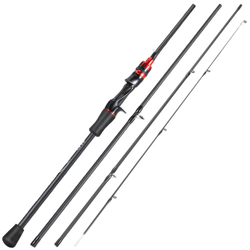 Sougayilang-Casting Spinning Fishing Rod, Ultraleve Carbon Fiber Rod, Pole 4 Seção com EVA Handle, Isca Peso 0.8-5g, 2.1m