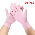 20/50/100 pçs luvas de nitrilo rosa luvas de látex descartáveis sem pó para limpeza doméstica salão de beleza trabalho luvas de cozinha