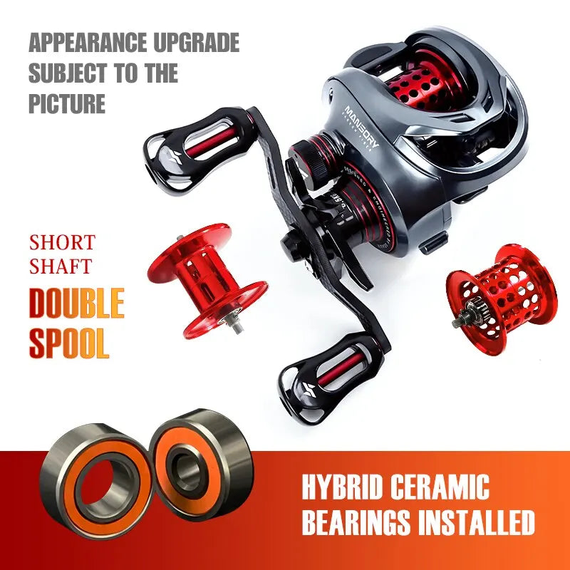 Seasir mansory carretel de pesca de arremesso 146g carbono ultraleve 11 + 1 7.3:1 hs relação híbrido rolamento cerâmico carretéis duplos água do mar