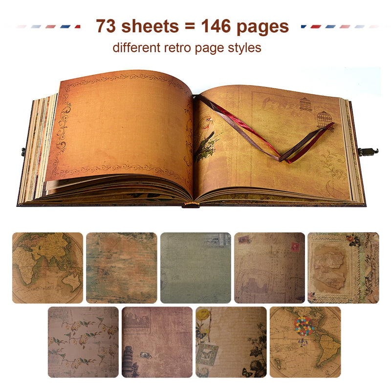 146 página diy artesanal álbum de fotos scrapbook nosso livro de aventura retro kraft álbum aniversário casamento memória presente do dia das mães