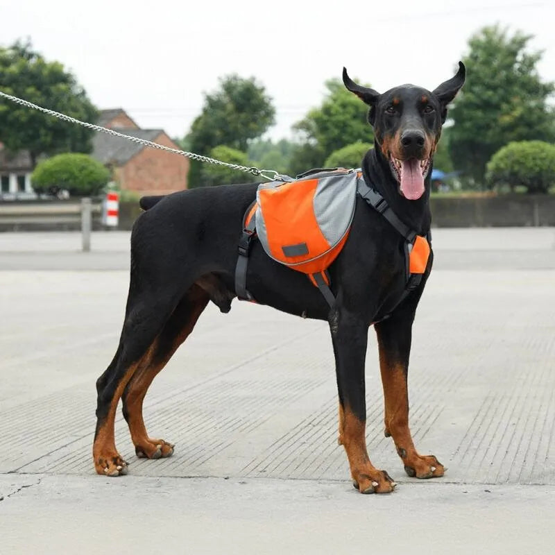 Mochila portátil para cães, bolsa para lanches, bolsa para treinamento de cães, bolsa de armazenamento, mochila, bolsa de viagem, mochila com fita reflexiva e bolso traseiro
