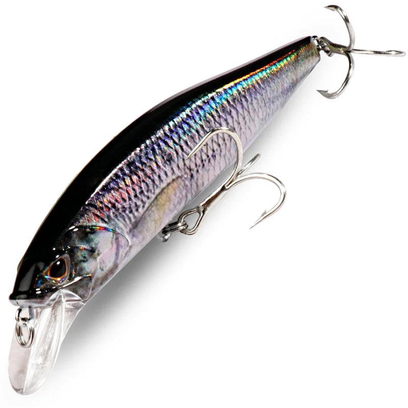 Afundando minnow 19g flutuante jerkbait 15g isca de pesca ganchos agudos swimbait pesca popper enfrentar wobbler manivela isca artificial