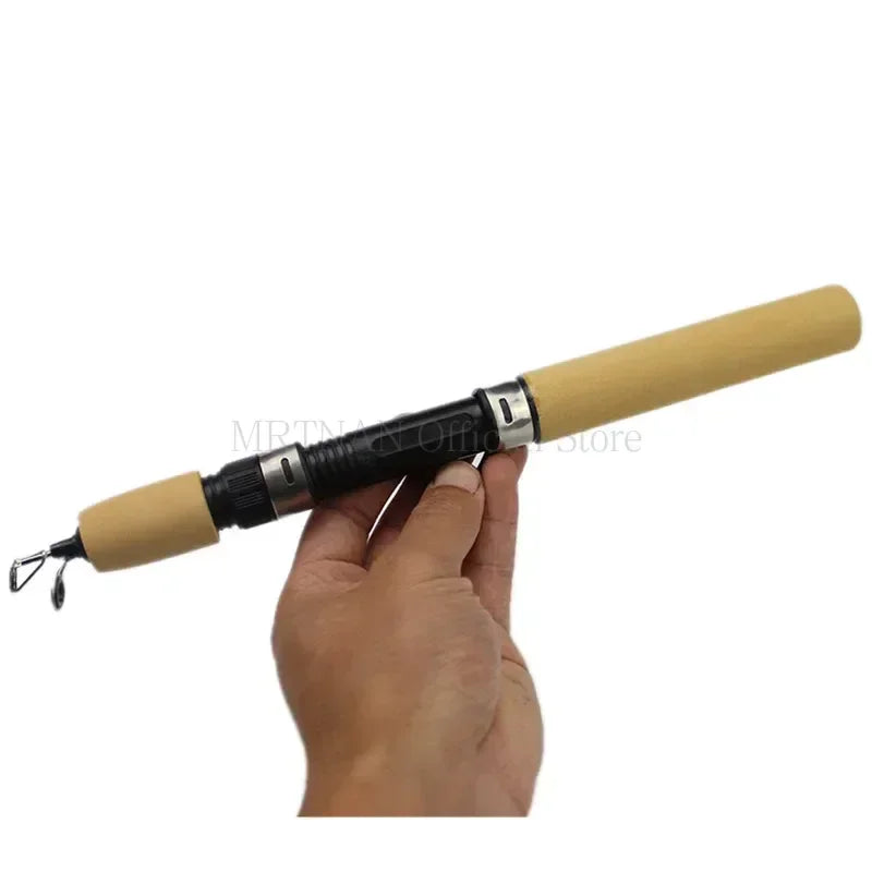 Mini pesca telescópica portátil Rod, anti Rod de Giro do deslizamento, mar Polo, curso, 60cm, 80cm, 100cm