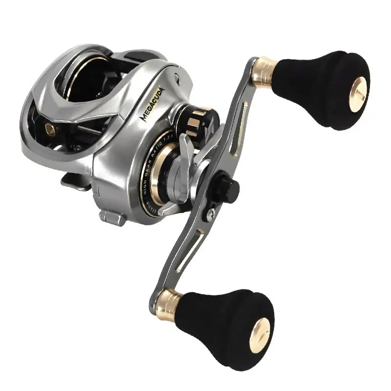 Seasir Megacuda Baitcasting Reel, Arraste 15kg, Carretel Profundo, 6.5:1 Quadro De Alumínio, Lado De Carbono, Punho Duplo, Jigging Metal Reel, Água Do Mar