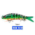 VTAVTA 10/14cm afundando wobblers iscas de pesca articuladas crankbait swimbait 8 segmento duro isca artificial para pesca enfrentar isca