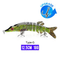 VTAVTA 10/14cm afundando wobblers iscas de pesca articuladas crankbait swimbait 8 segmento duro isca artificial para pesca enfrentar isca
