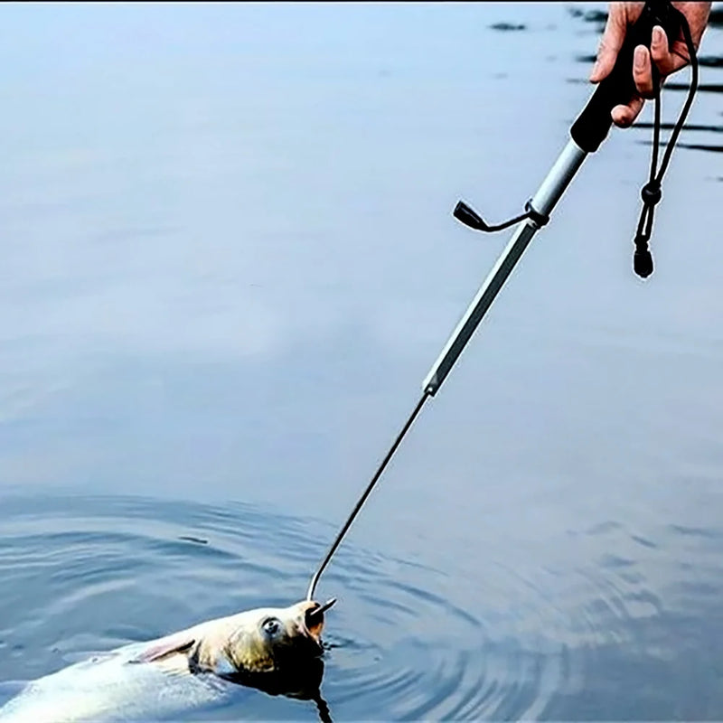Gaff de lula telescópico pesca gaff gancho de aço inoxidável lança mar barco ferramenta de pesca no gelo ao ar livre pólo telescópico alicate de peixe