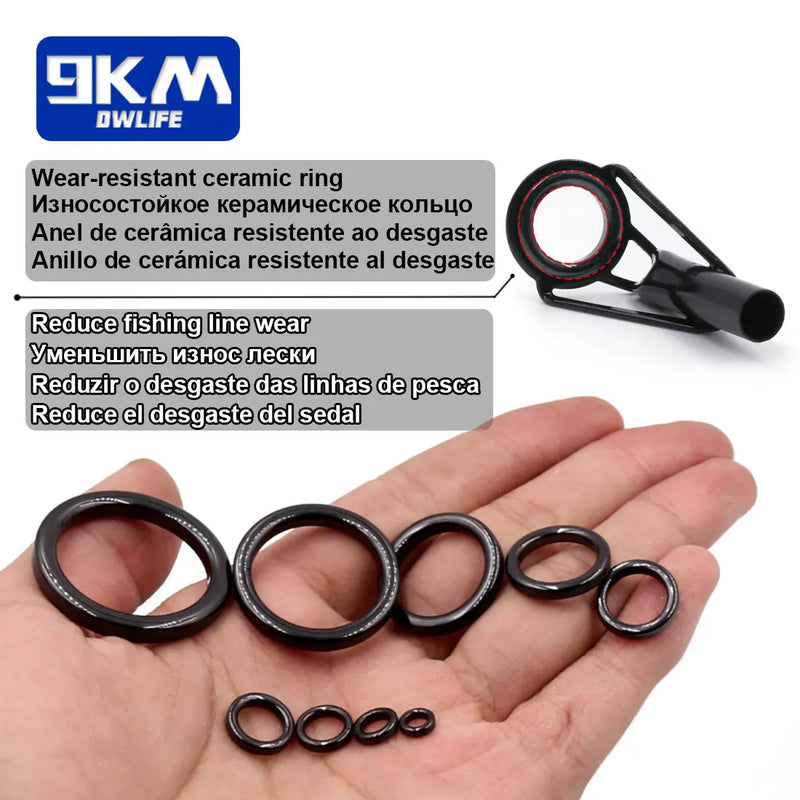 Kit de reparo de ponta guia de vara de pesca, 24 ~ 230 peças, guia de construção de vara, anel cerâmico de aço inoxidável, caixa de pesca de água doce e salgada