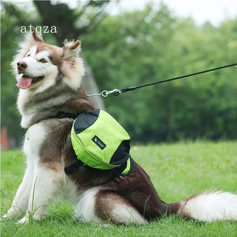 Mochila portátil para cães, bolsa para lanches, bolsa para treinamento de cães, bolsa de armazenamento, mochila, bolsa de viagem, mochila com fita reflexiva e bolso traseiro