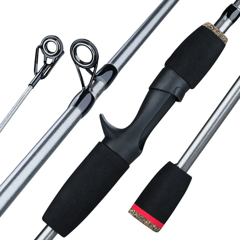 Sougayilang vara de pesca giratória, 5 seções, 1.7m, peso ultraleve, pólos de fibra de carbono para viagens, pesca em água doce