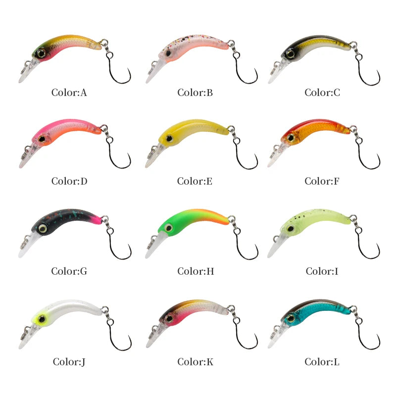 LETOYO flutuante truta isca de pesca 40mm 1.2g micro artificial 4cm minnow isca dura mini iscas jerkbait para a área da truta baixo poleiro