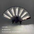 Suprimentos de iluminação para festa de carnaval de Halloween 10 polegadas LED luz neon ventilador rave dobrável ventilador luminoso brilhando na festa