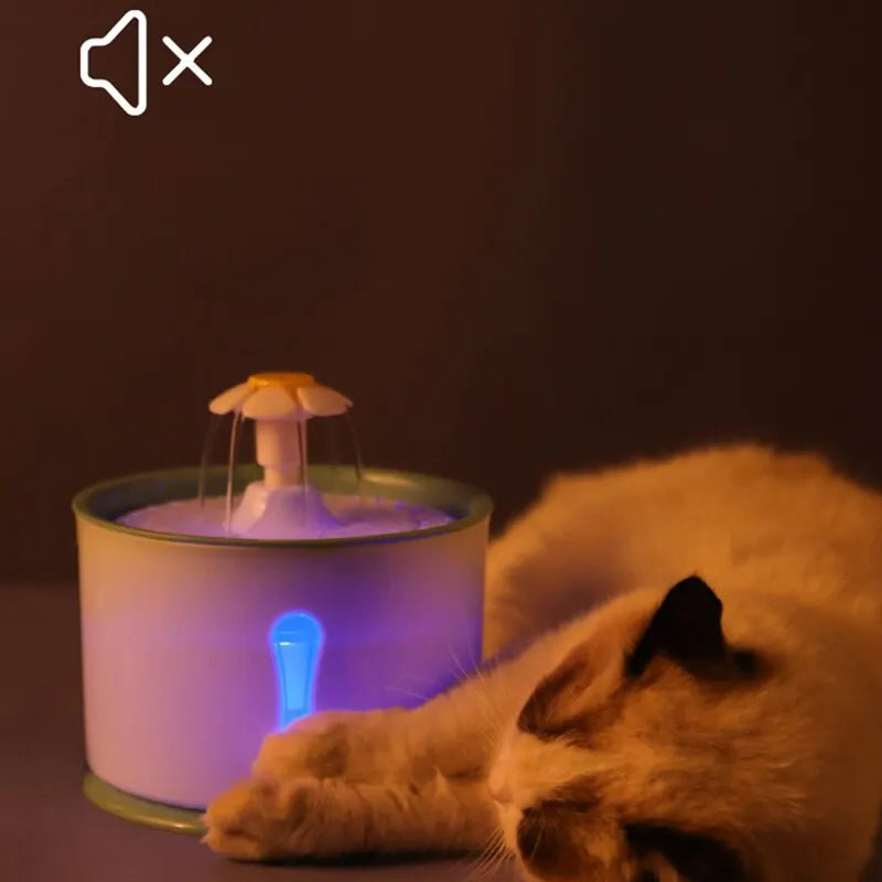 Distribuidor de água potável para animais de estimação, 2,4l, filtros de carvão ativado, led, recipiente alimentador automático, interface usb