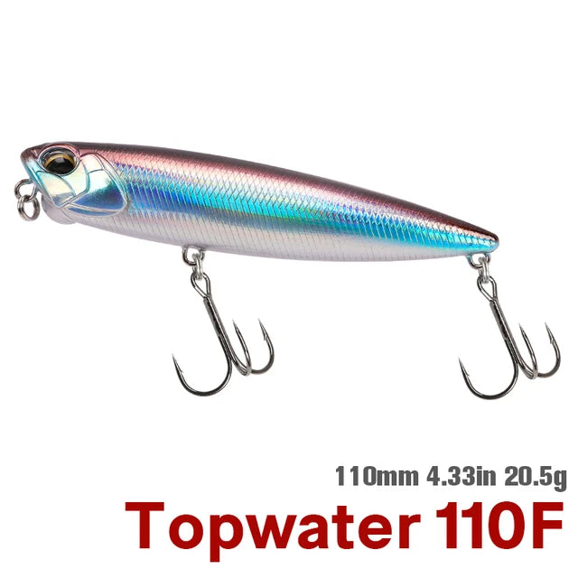 Tsurinoya 110mm 20.5g topwater flutuante lápis isca de pesca dw58 cão caminhada manivela wobbler stickbait minnow isca dura para pique baixo