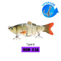 VTAVTA 10/14cm afundando wobblers iscas de pesca articuladas crankbait swimbait 8 segmento duro isca artificial para pesca enfrentar isca