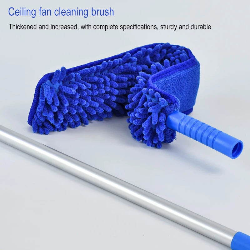 Kit De Ventilador De Teto De Alto Alcance Duster, microfibra Ventilador De Teto Lâmina Limpador Flexível Cobweb Duster, escova Lavável Removível