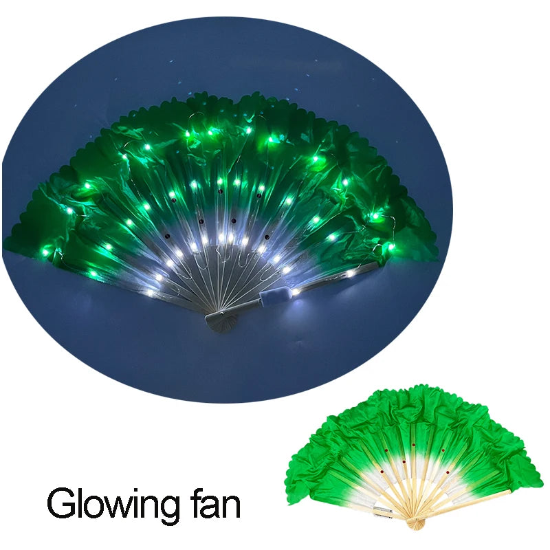 Suprimentos de iluminação para festa de carnaval de Halloween 10 polegadas LED luz neon ventilador rave dobrável ventilador luminoso brilhando na festa