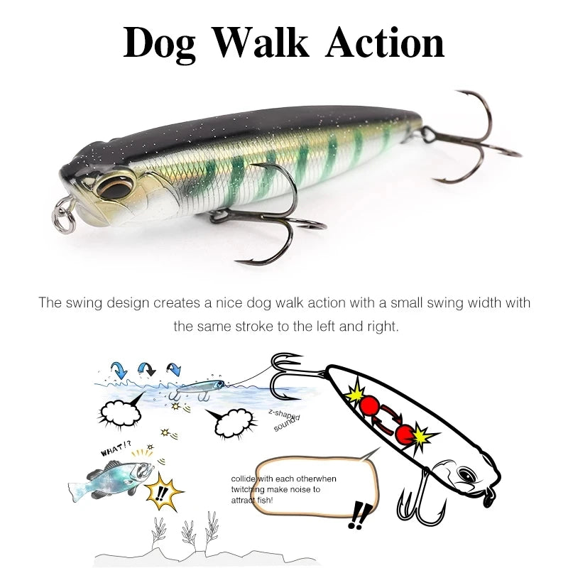 Tsurinoya 110mm 20.5g topwater flutuante lápis isca de pesca dw58 cão caminhada manivela wobbler stickbait minnow isca dura para pique baixo