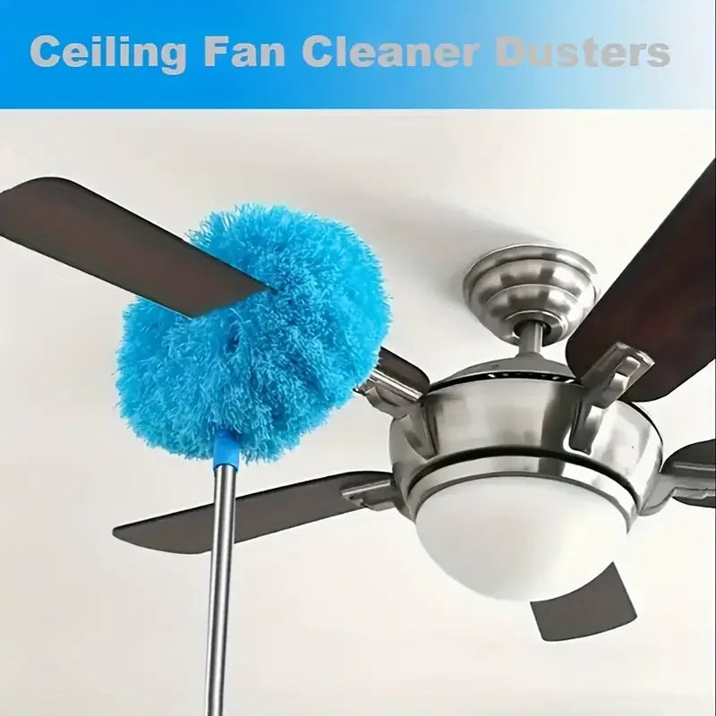 Ventilador de teto limpador espanadores com pólo de extensão escova de remoção de poeira removível teto e ventilador espanador ferramenta de limpeza de ventilador de teto