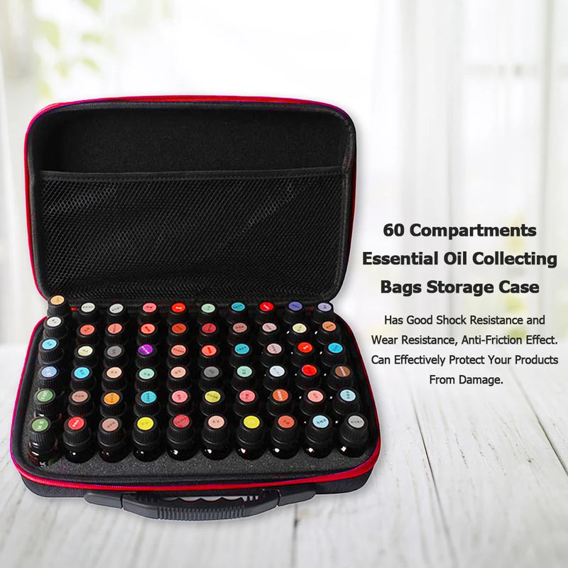 Sacos Coletadores de Óleo Essencial, Bolsa de Armazenamento Portátil, Frasco de Perfume, Maleta de Viagem, 60 Garrafas, 30 Garrafas, 15 ml, 10ml
