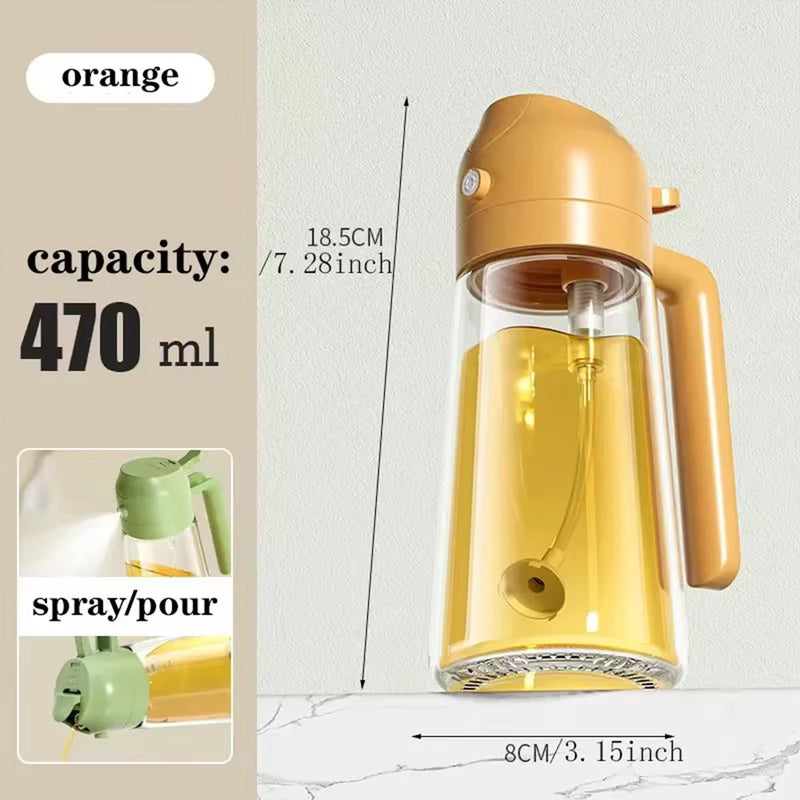 Spray de óleo de cozinha de dupla finalidade pode óleo à prova de vazamentos frasco de spray de vidro cozinha doméstica