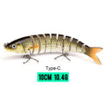 VTAVTA 10/14cm afundando wobblers iscas de pesca articuladas crankbait swimbait 8 segmento duro isca artificial para pesca enfrentar isca