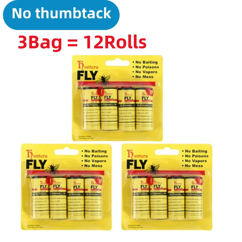 Papel pegajoso descartável não tóxico, Fly Killer, Bug Trap, Pest Sticky, Glue Paper, Insect Catcher, 4-40Rolls