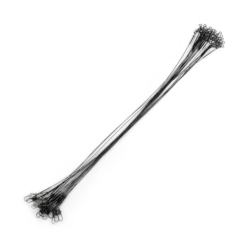 Linha de pesca de aço anti mordida, 20 peças, 15/20/25/30cm, líder de fio de aço com acessório de pesca giratório, fio de pesca, trela olta leadcore