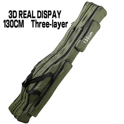 Bolsa de pesca multifuncional de grande capacidade, 2/3 camadas, 110cm-150cm, portátil, oxford, vara de pesca, estojo de armazenamento, equipamento de pesca