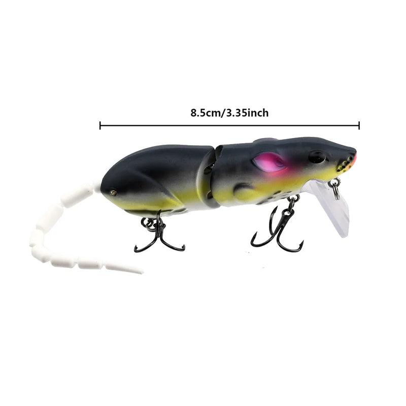 15.5cm mouse isca de plástico artificial mouse isca de pesca swimbait rato pique baixo minnow flutuantebaits equipamento de pesca acessórios