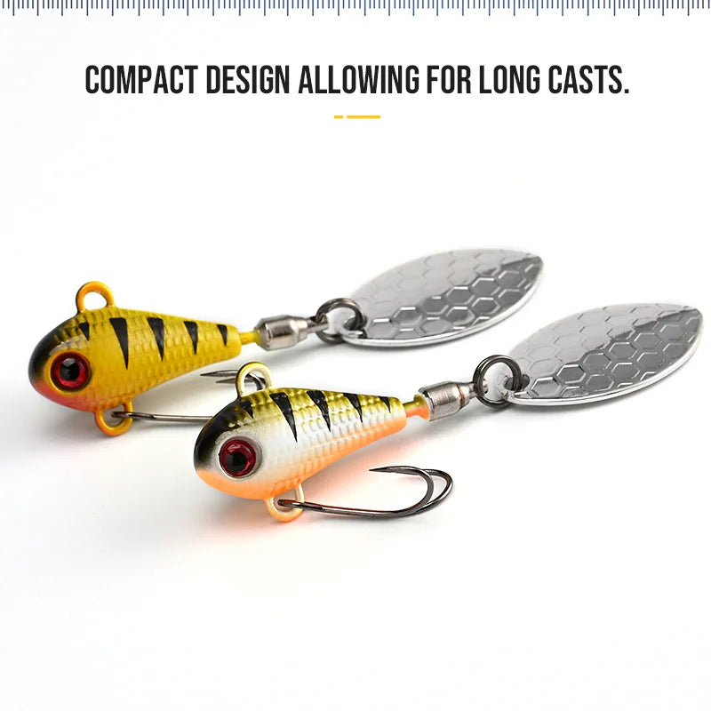 BLUX SPINTAIL Isca de pesca 4.5g 7g 11g Mag Tail Spinner Shad Metal Vib Casting Shore Jig Bait Lâmina de cobre Colher Baixo de água doce