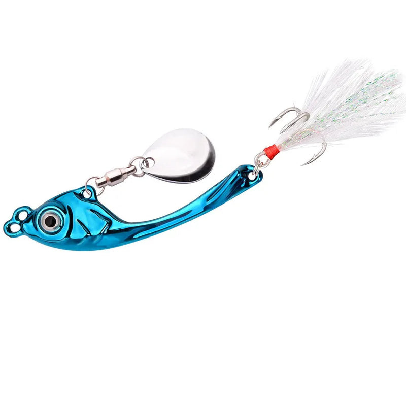 Spinners de pesca vib tremor lantejoulas spinners truta metal minnow popper manivela iscas de pesca truta iscas com ganchos para água salgada