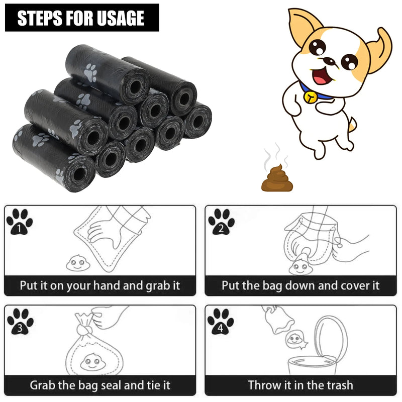 30 rolo sacos de cocô de cão descartáveis sacos de resíduos de animais de estimação sacos de resíduos de cão design cocô de animal de estimação limpo pegar saco de osso dispensador ferramentas