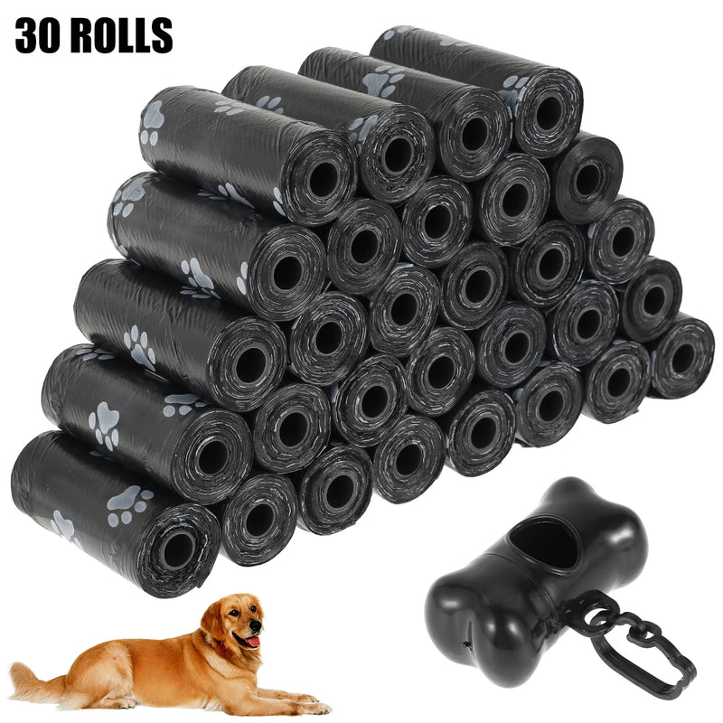 30 rolo sacos de cocô de cão descartáveis sacos de resíduos de animais de estimação sacos de resíduos de cão design cocô de animal de estimação limpo pegar saco de osso dispensador ferramentas