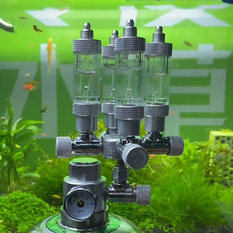 Zrdr tanque de peixes multicanal divisor de co2 distribuidor de metal aquário regulador de co2 gerador acessórios divisor de co2 2-6 canais