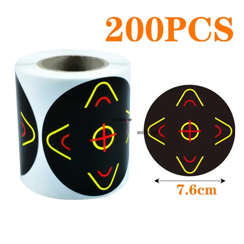 100/200 unidades por rolo 7,50 cm autoadesivo respingos respingo amplificador reativo (impacto de cores) alvos adesivos de tiro (olhos de toques)