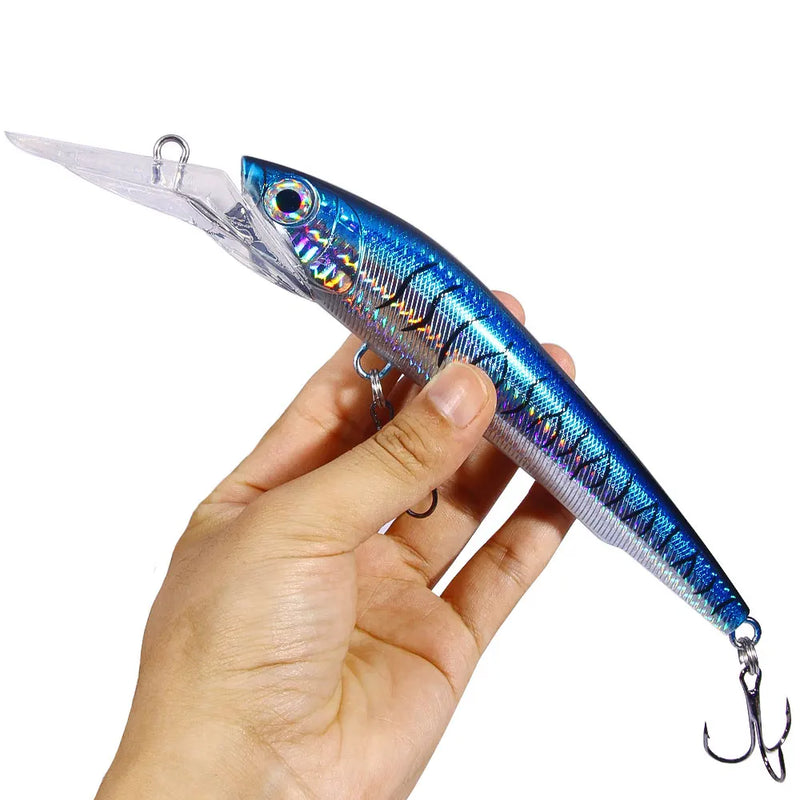 48-90-95g isca de pesca mergulho profundo minnow isca artificial wobblers enfrentar pesca carpa pique walleye original mar isca de pesca