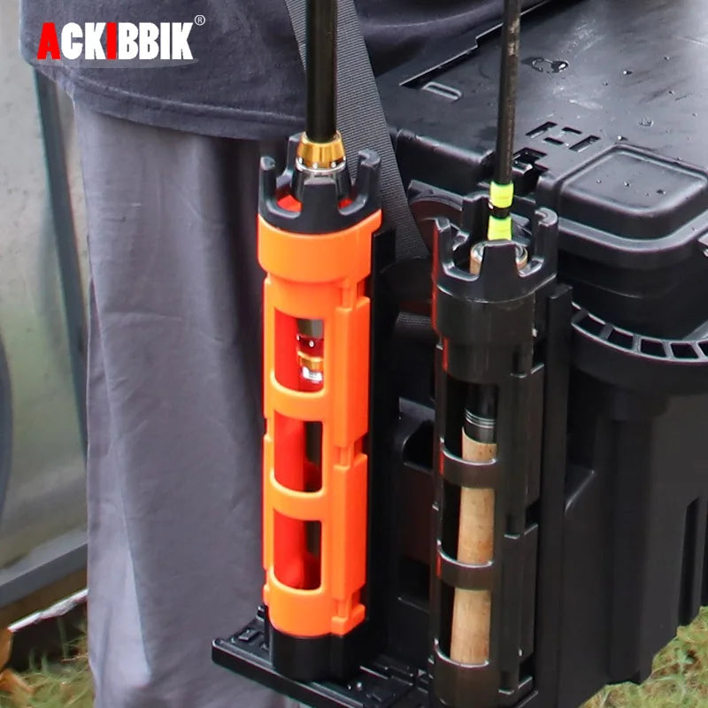 1pc ackibbik caixa de pesca titular vara de peixe caixa de vara suporte 40.^ caixas de pesca pólo acessórios suporte de rack de barril de peixe