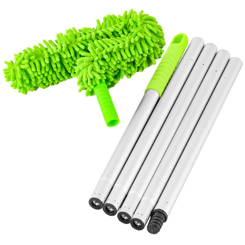 Kit De Ventilador De Teto De Alto Alcance Duster, microfibra Ventilador De Teto Lâmina Limpador Flexível Cobweb Duster, escova Lavável Removível