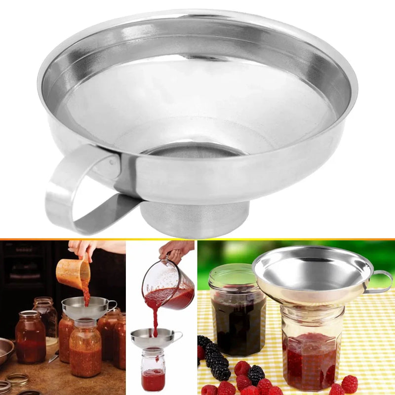 Funil de enlatamento de boca larga de aço inoxidável Hopper grosso, Molho de salada, óleo pode, vinho, cozinha cozinhar ferramenta