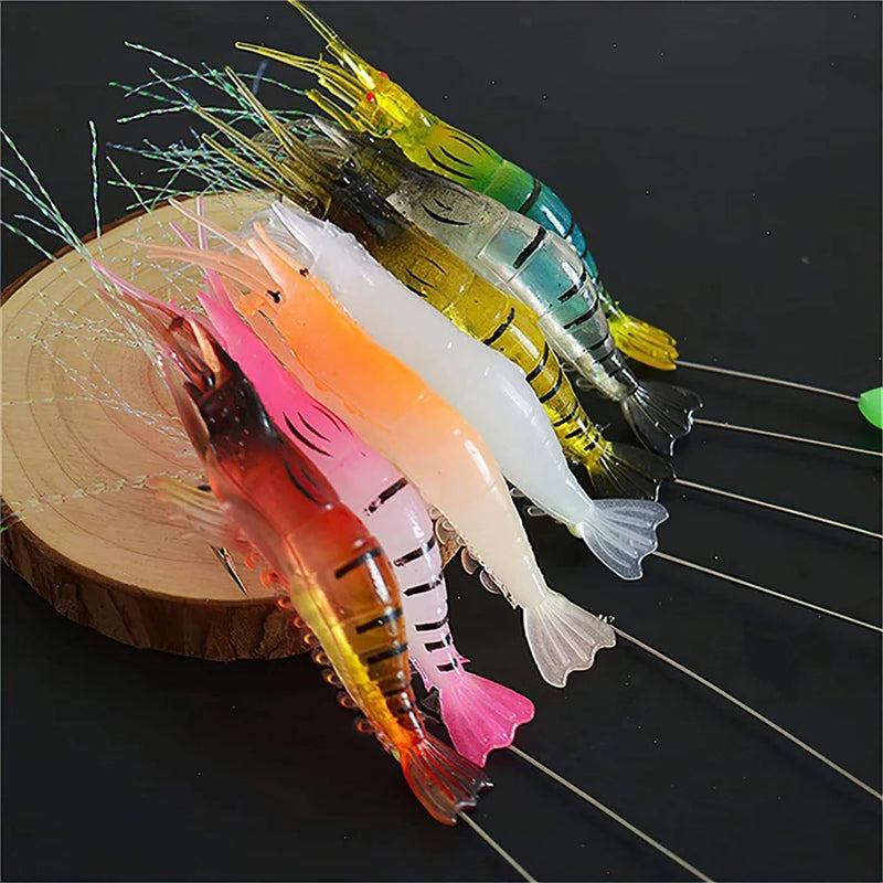 3pcs/7pcs iscas de camarão iscas de pesca isca de pesca artificial isca artificial ascesorios pesca