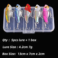 Aorace 5 pçs/caixa metal vib 3/7/10/15/20g isca de pesca vibração colher iscas duras crankbait wobbler swimbait cicada vib enfrentar