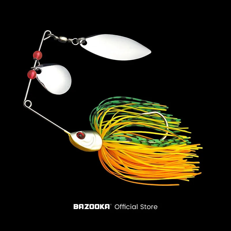 Bazooka 15g 18g spinnerbait isca de pesca fio isca metal spinner buzzbait swimbait gancho peche jig kit saia para baixo pique inverno