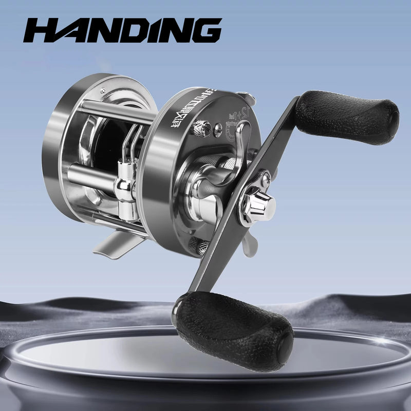 HANDING Flag Redonda Baitcasting Reel, Alumínio Liga Carretéis De Pesca Do Corpo, 13kg Max Drag, 5.3:1 Relação De Engrenagem, 12 + 1 BB Reel para Pike