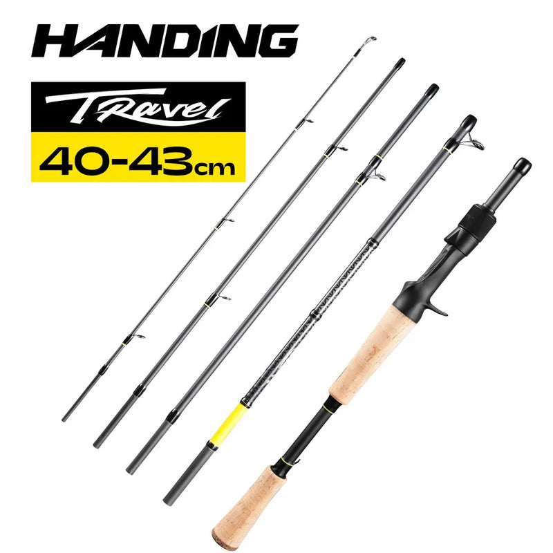 HANDING 30 + 24T Vara de pesca 40-43cm Vara de pesca de viagem 5-6 seções Seaguide Guia Anel Portátil e Vara protetora para viagem
